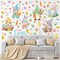 89PCS Easter Wall Stickers – 6 Sheets of Colorful Eggs, Bunnies & Flowers for Home, Office & Party Decor